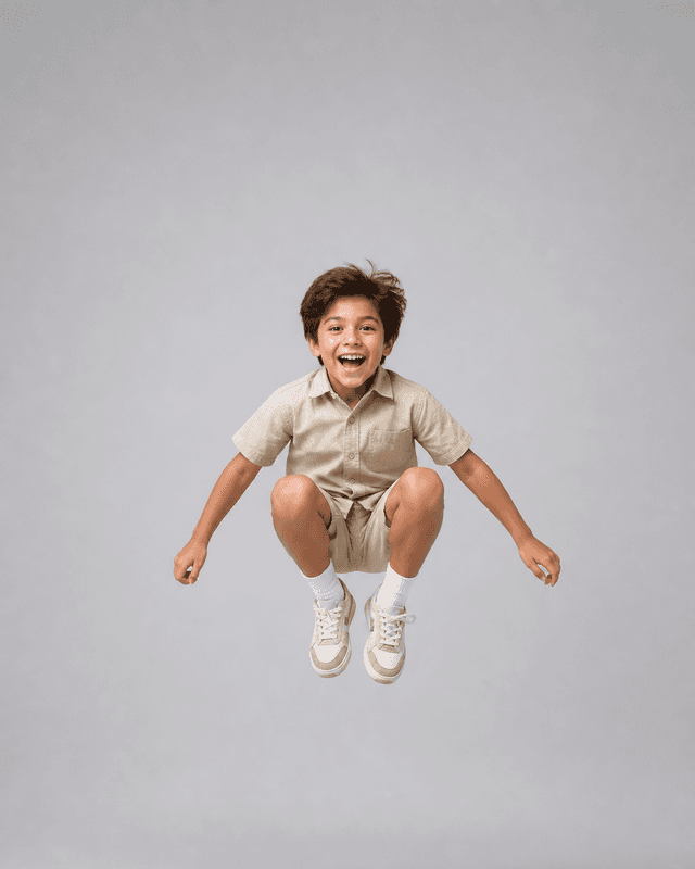 Kid mid-stride in activewear — Kids category